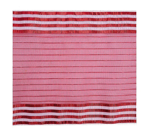 10.5"SQ FINE WEAVE XL FOIL BORDER SHEET- 40EA/BG; RED/WHITE- RF268249