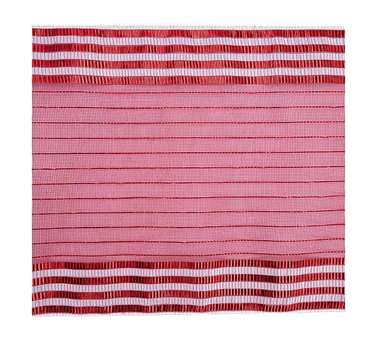 10.5"SQ FINE WEAVE XL FOIL BORDER SHEET- 40EA/BG; RED/WHITE- RF268249