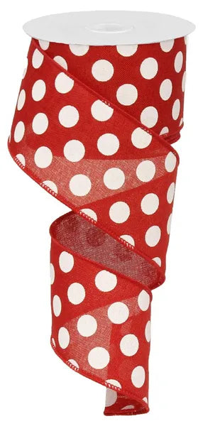 2.5" x 10yd Medium Multi Dots-Red/White-RX9146W7