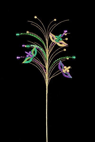 30"L SEQUIN/MASK/BALL SPRAY- MARDI GRAS- HG3220