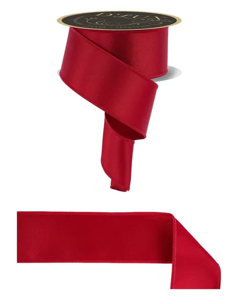 2.5"X10YD SATIN FUSED- DARK RED- LX4006C5