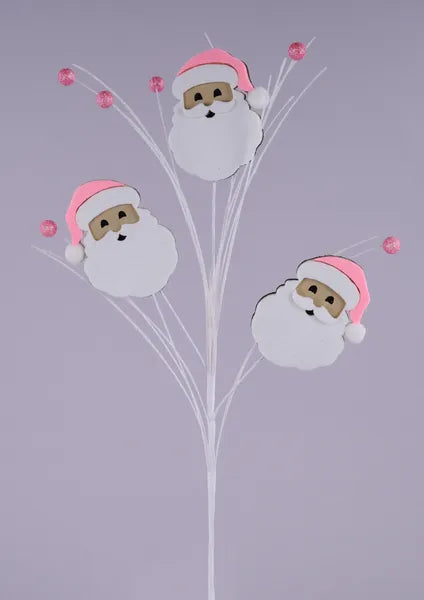23"L Glttr/Felt Santa Claus Spray-Beige/Pink/White-XP019390