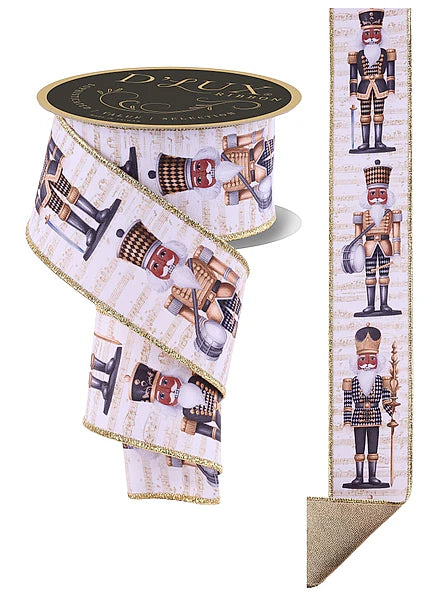 2.5"X10YD NUTCRACKER/FUSED- WHITE/BLACK/GOLD/BROWN- LX122402