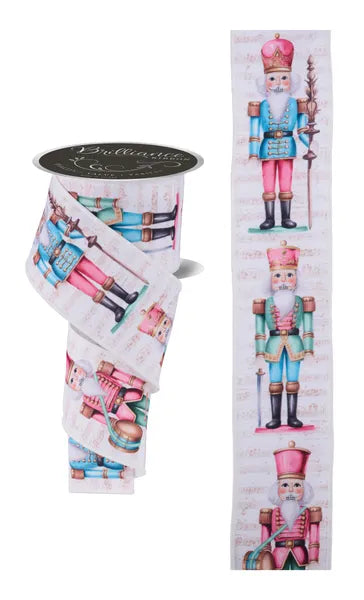 2.5" x 10yd Nutcracker-Ivory/Pink/Mint/Ice Blue-LS1098C2