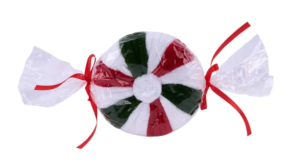 11"Oal x 4.75"Dia Round PepperminT- White/Red/Emerald Green-XC1170J8