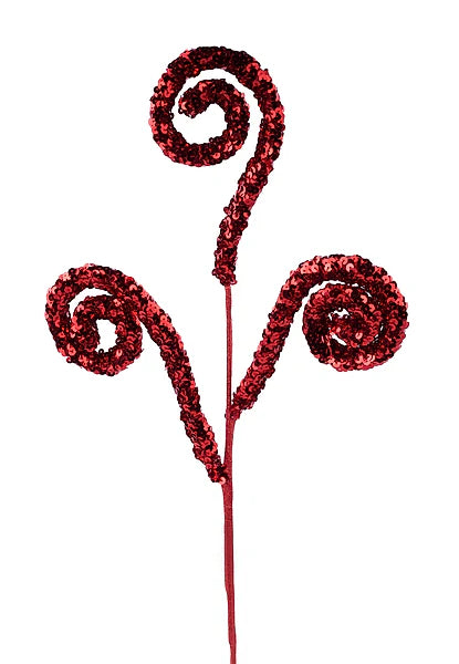27" SEQUIN COIL SPRAY- RED- XS141224