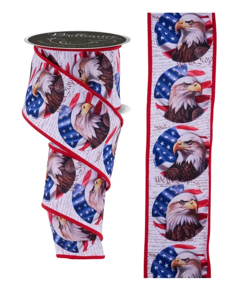 2.5"X10YD PATRIOTIC BALD EAGLE- WHITE/RED/RYL BLUE- LS1204A1