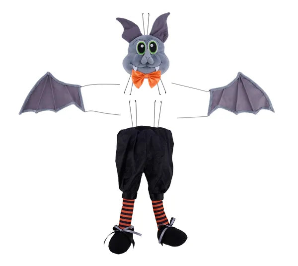 4 PC 25"H BAT BOY W/BOWTIE DECOR KIT-GRAY W/ORANGE/BLACK-HH764410