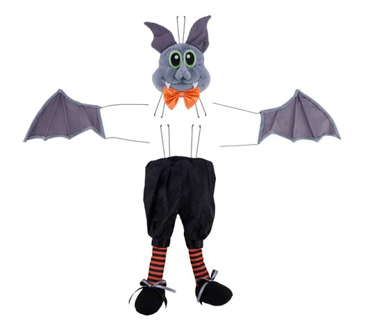 4 PC 25"H BAT BOY W/BOWTIE DECOR KIT-GRAY W/ORANGE/BLACK-HH764410