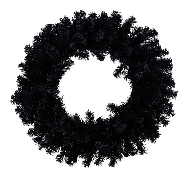 24"Dia Pine Wreath-BLACK-XX962202