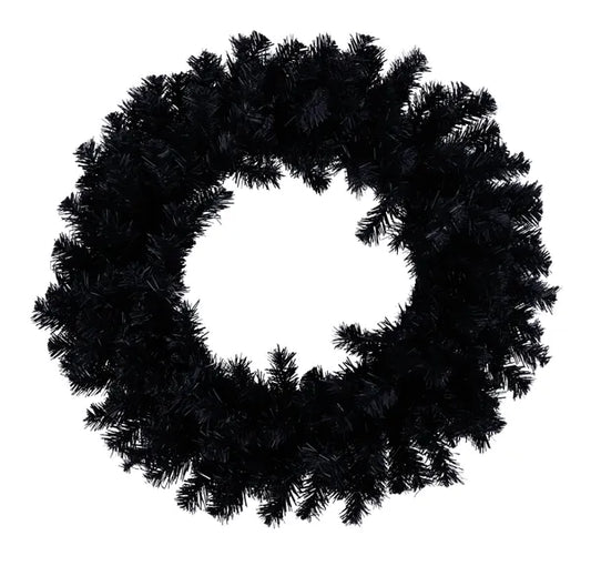 24"Dia Pine Wreath-BLACK-XX962202