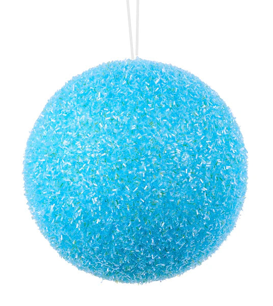 6"DIA V-CUT FOIL NEON BALL ORN- NEON BLUE- XJ780703
