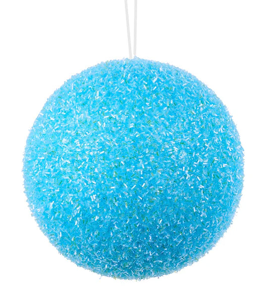6"DIA V-CUT FOIL NEON BALL ORN- NEON BLUE- XJ780703