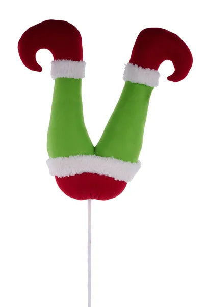 30"H Velvet/Faux Fur Elf Bottom-Green/Red/White-XS1425