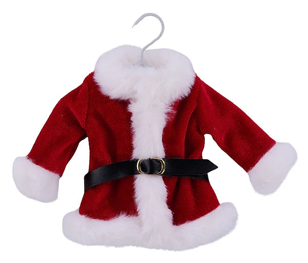 7"W X 6"L SANTA COAT ORN- RED/WHITE/BLACK- XJ7095