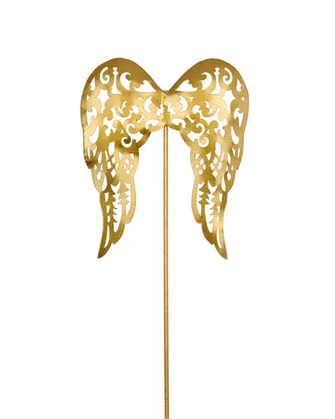 7.25"H x 6"W Angel Wing On Pick-Gold-MN035608