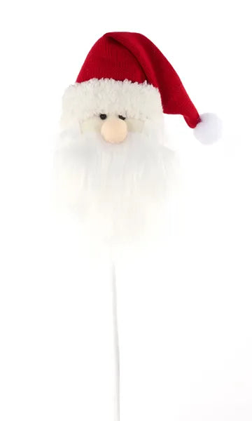 22"H Fabric/Faux Fur Santa Head Pick-White/Red/Black-XS1427