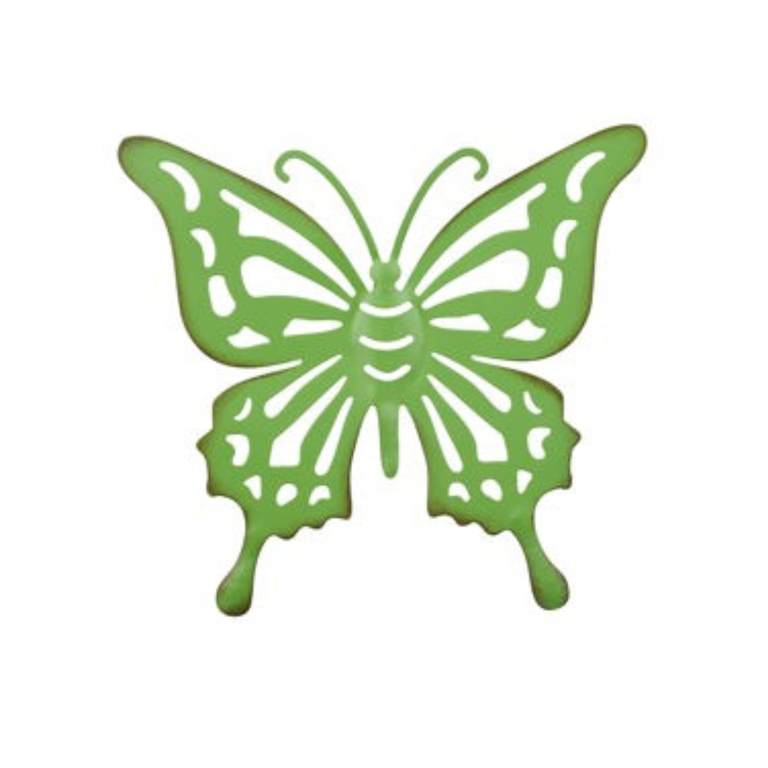 10.75"L METAL CUT-OUT BUTTERFLY WITH HOOK - PINK, YELLOW, LAVENDER, OR GREEN - AP037299