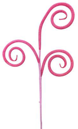 Glitter Tube Curly Pick x 3  H18-63882HTPK