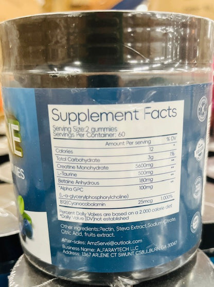 5600 mg CREATINE MONOHYDRATE GUMMIES-BLUEBERRY-X004EKVIH7