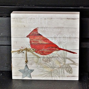 8inW Woodland Holiday Frame-Cardinal- GM9283