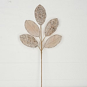 25in Spray-Beaded metalic velvet Magnolia Leavesx5-CHAM- 32250