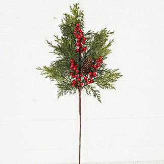 29in Branch-Superior Real Touch Mix Cedar w.Red Berry- 510056