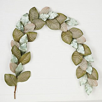5ft Garland-Minty Mix Metalic Magnolia Leaves- 510811