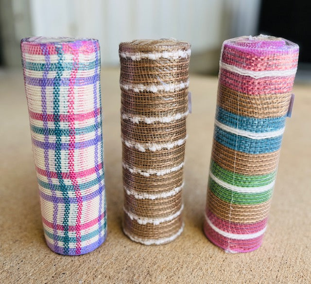 SET OF 3 POLY JUTE MESH-9.5 IN X 19 FT