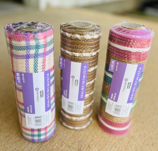 SET OF 3 POLY JUTE MESH-9.5 IN X 19 FT