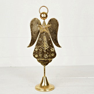 17in Dazzling Gold Metal Angel Stand-570711