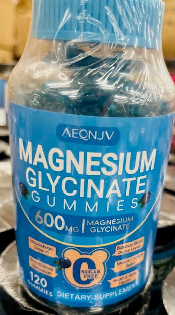 600 mg MAGNESIUM GLYCINATE GUMMIES-BLUEBERRY-X004UE24TN
