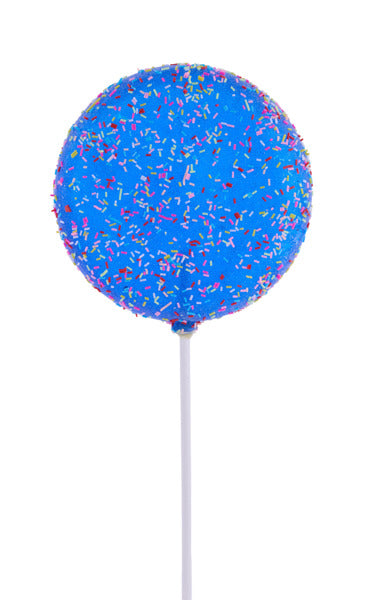 120Mm Blue Glitter Sprinkle Lollipop W/Stick- XC120403