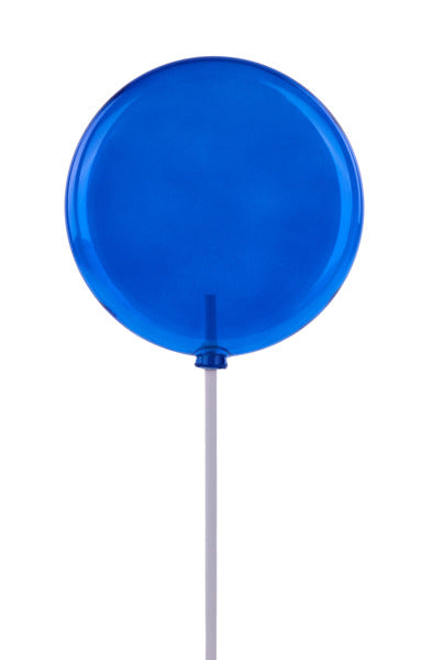 100Mm Clear Royal Blue Lollipop W/Stick, 9.75"Oal- XC116225