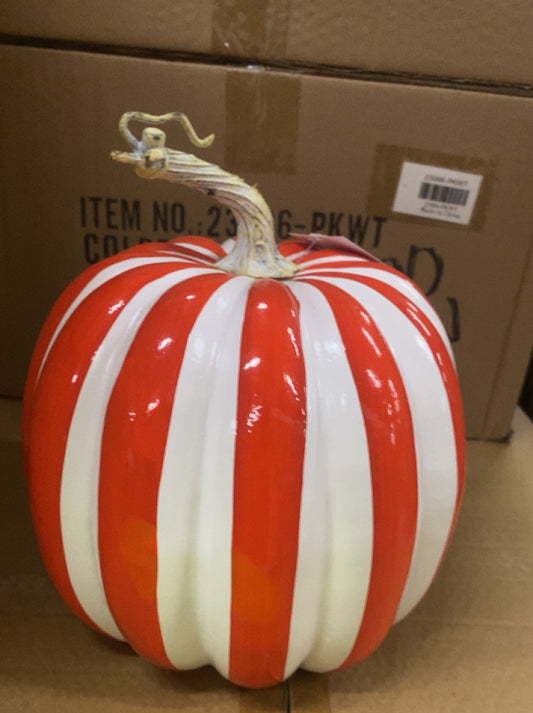 7.5" Stripe Pumpkin-Orange/White-23066ORWT