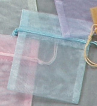 4x5" AQUA SHEER ORGANZA POUCHS, 1 DOZ - 4051-AQUA