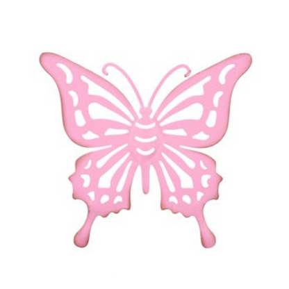 10.75"L METAL CUT-OUT BUTTERFLY WITH HOOK - PINK, YELLOW, LAVENDER, OR GREEN - AP037299