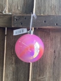 4.7" Iridescent Ball Orn-Pink-25710