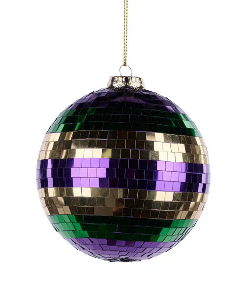 100MM STRIPE MIRROR BALL ORNAMENT-HG1205