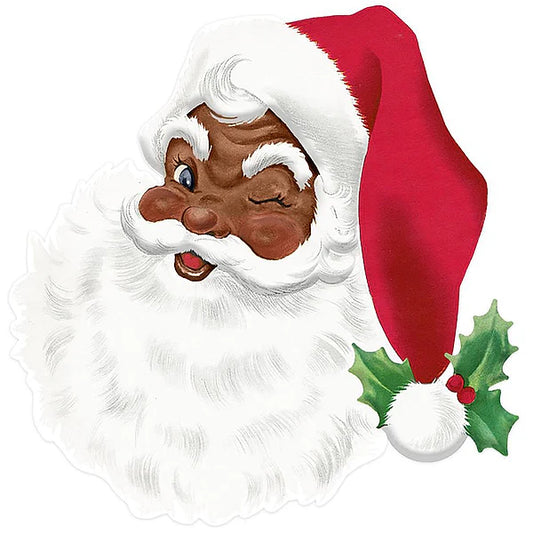 12"H x 11.75"L Metal Embossed Santa Face-MD1352