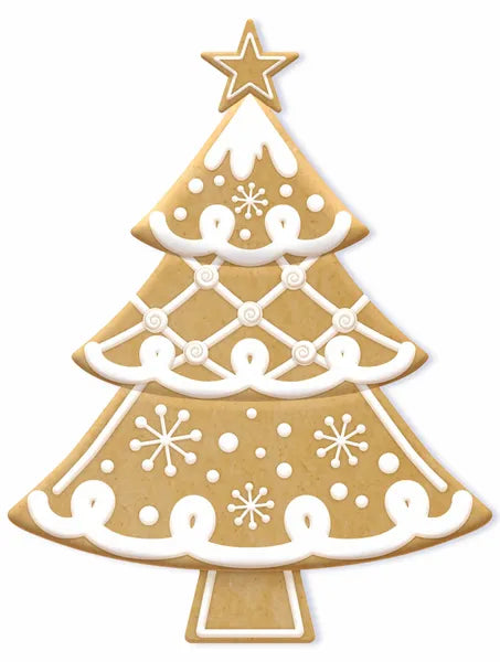 12.5"H METAL/EMBOSSED GINGERBREAD TREE-MD1661H6