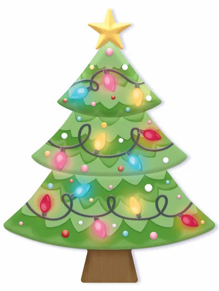 12.5"H METAL EMBOSSED CHRISTMAS TREE PASTEL SIGN -MD1664J1