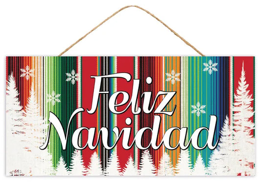 12.5"L FELIZ NAVIDAD SERAPE SIGN-AP741117