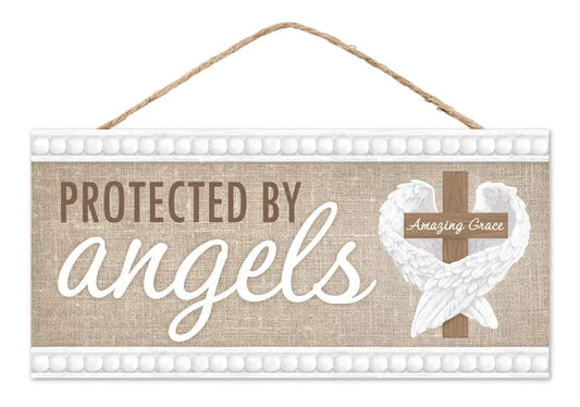 12.5"L PROTECTED BY ANGELS SIGN-AP740092