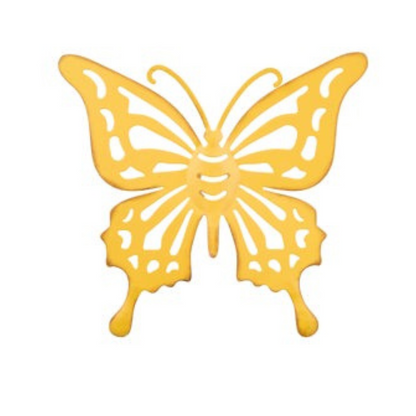 10.75"L METAL CUT-OUT BUTTERFLY WITH HOOK - PINK, YELLOW, LAVENDER, OR GREEN - AP037299