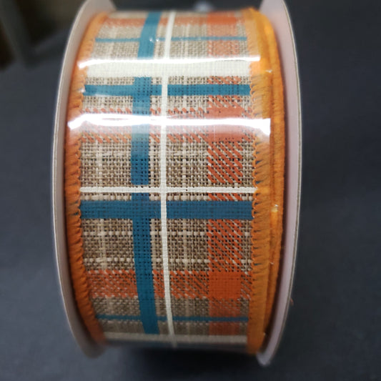 1.5" x 10 yds fall plaid wired ribbon