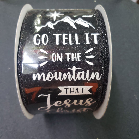 2.5" x 10 yard inspirational religious ribbon