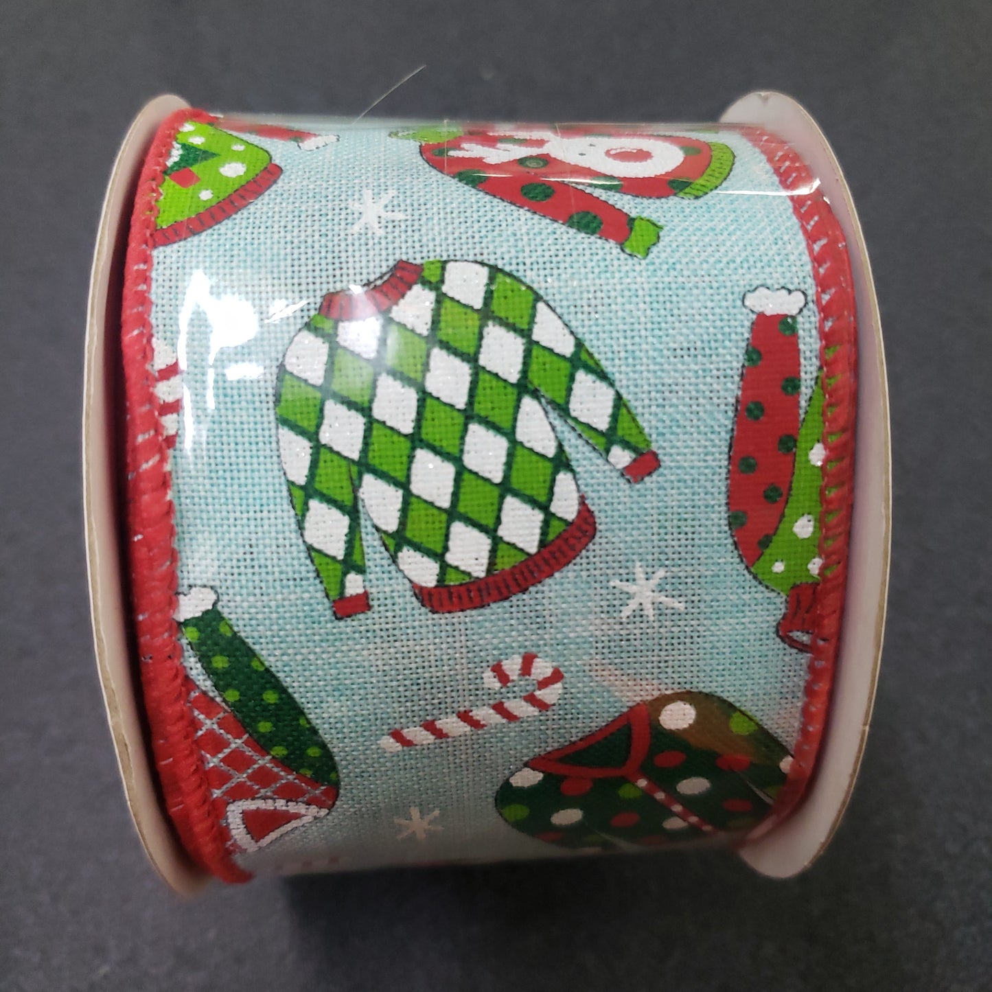 2.5” x 10 yds ugly Christmas sweater ribbon