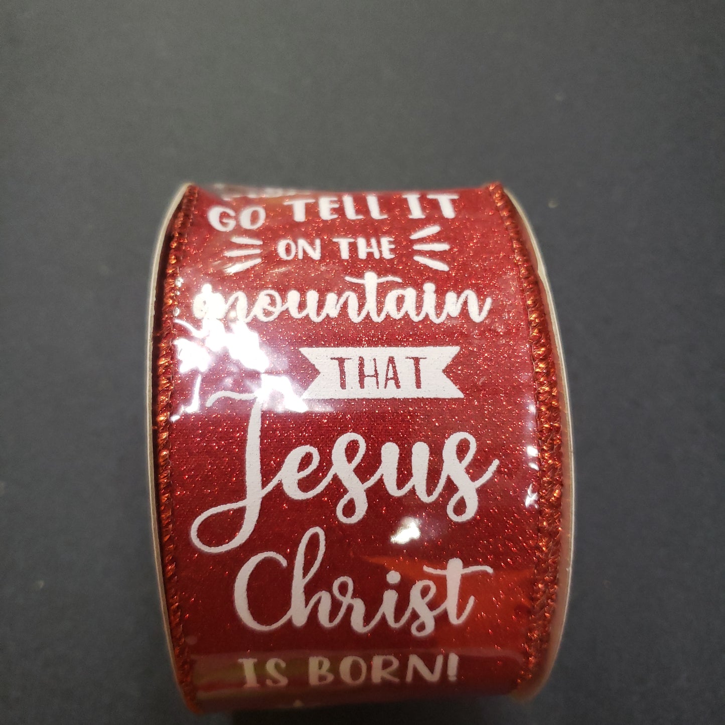 2.5" x 10 yard inspirational religious ribbon