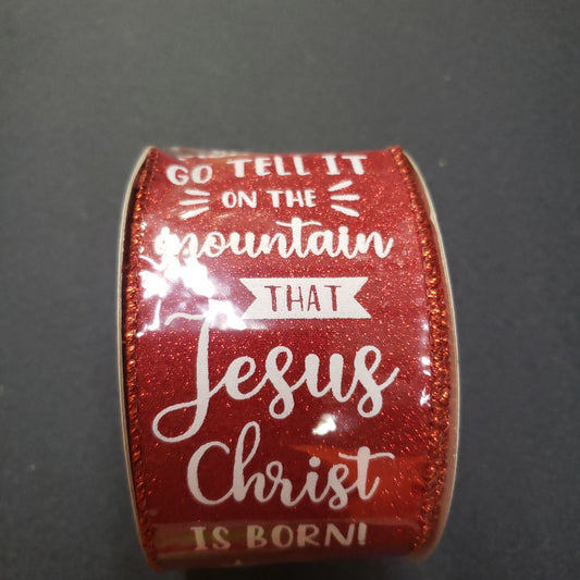 2.5" x 10 yard inspirational religious ribbon